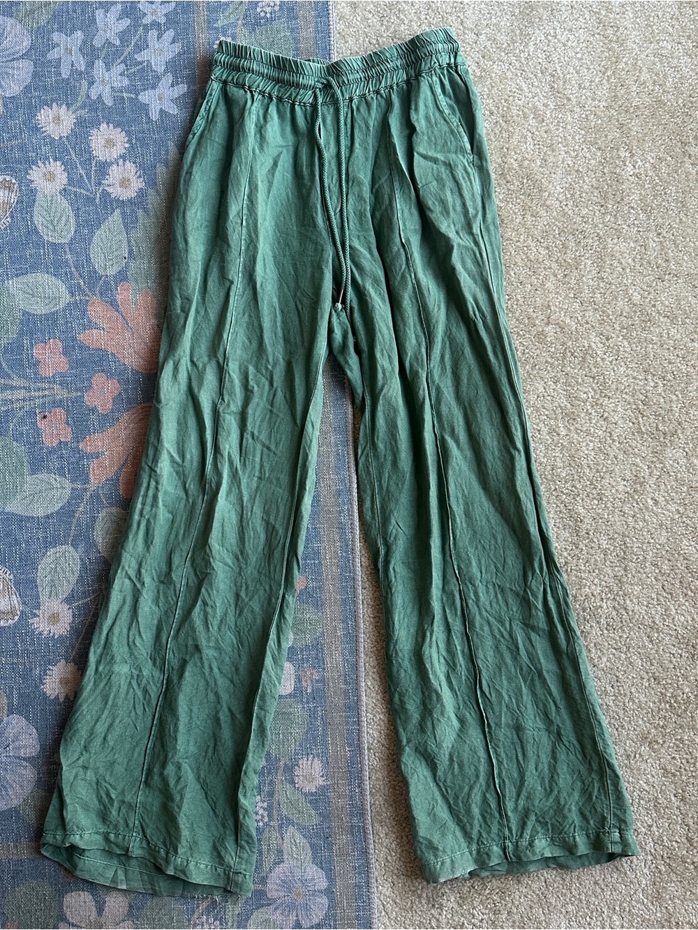 Young Fabulous & Broke Forest Green Wide-Leg Pull-On Pants